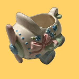 Baby Airplane for Baby Shower Gift Nursery decor Ceramic Vintage